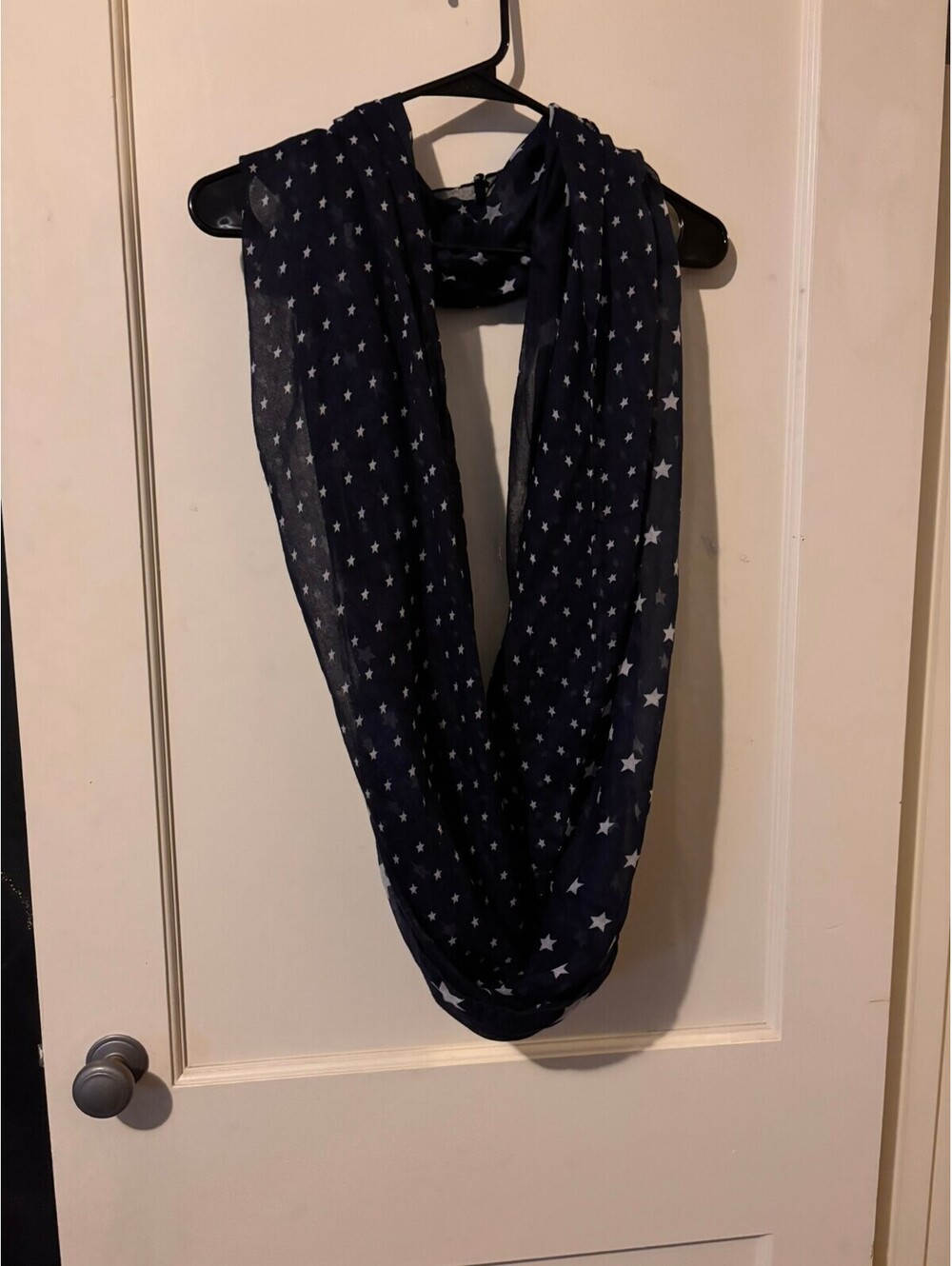 Navy Blue Star Pattern Infinity Scarf
